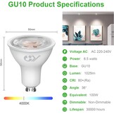 12x GU10 LED Spot 6.5W (100W vervanger) - 4000K Neutraal Wit - 58% Korting
