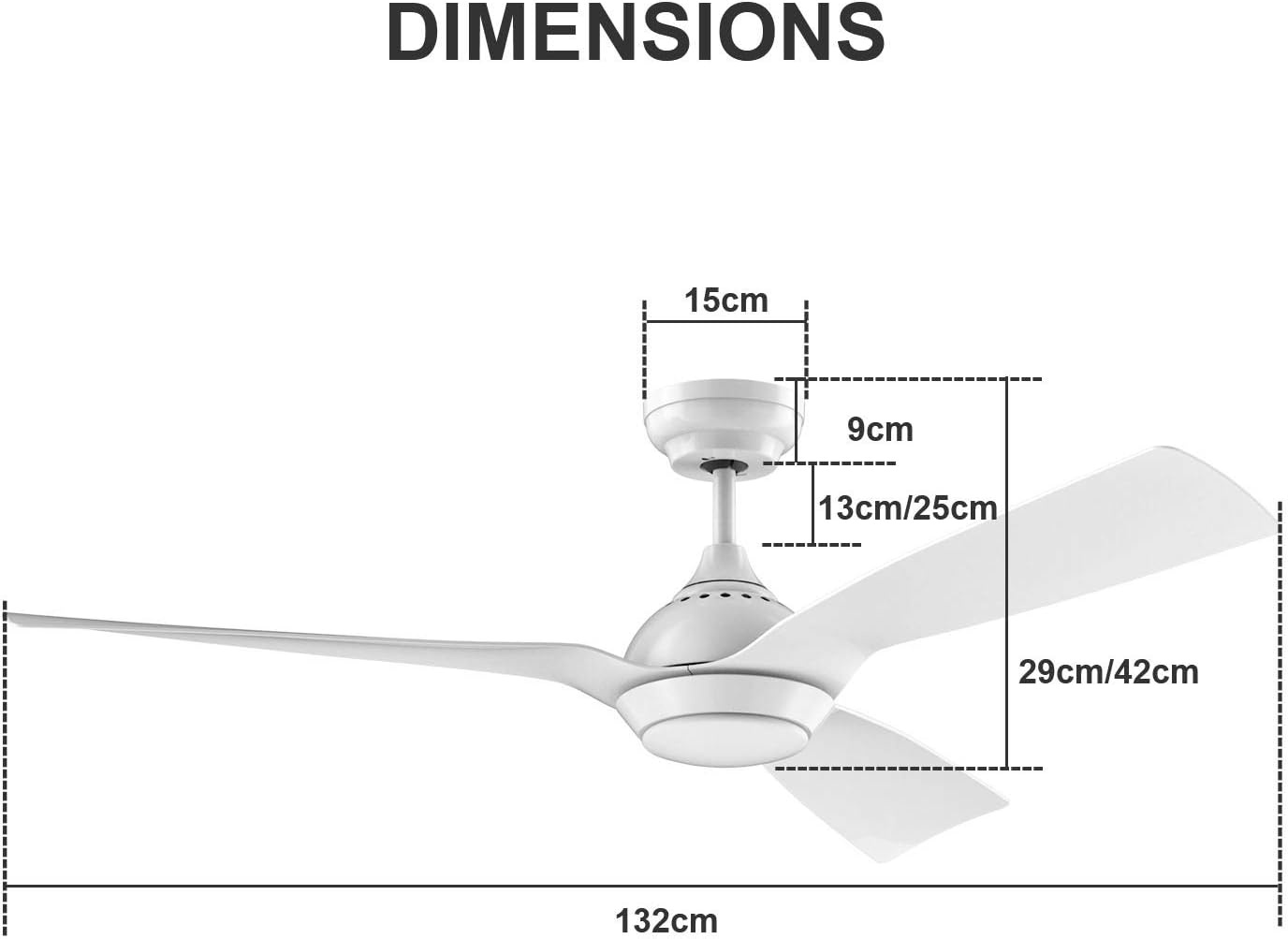132 cm Plafondventilator met LED & WiFi - 35% Korting