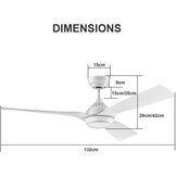 132 cm Plafondventilator met LED & WiFi - 35% Korting