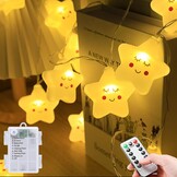 Lichtsnoer Sterren 20 LED Warm Wit 3m Batterij 8 Modi Timer 55% Korting