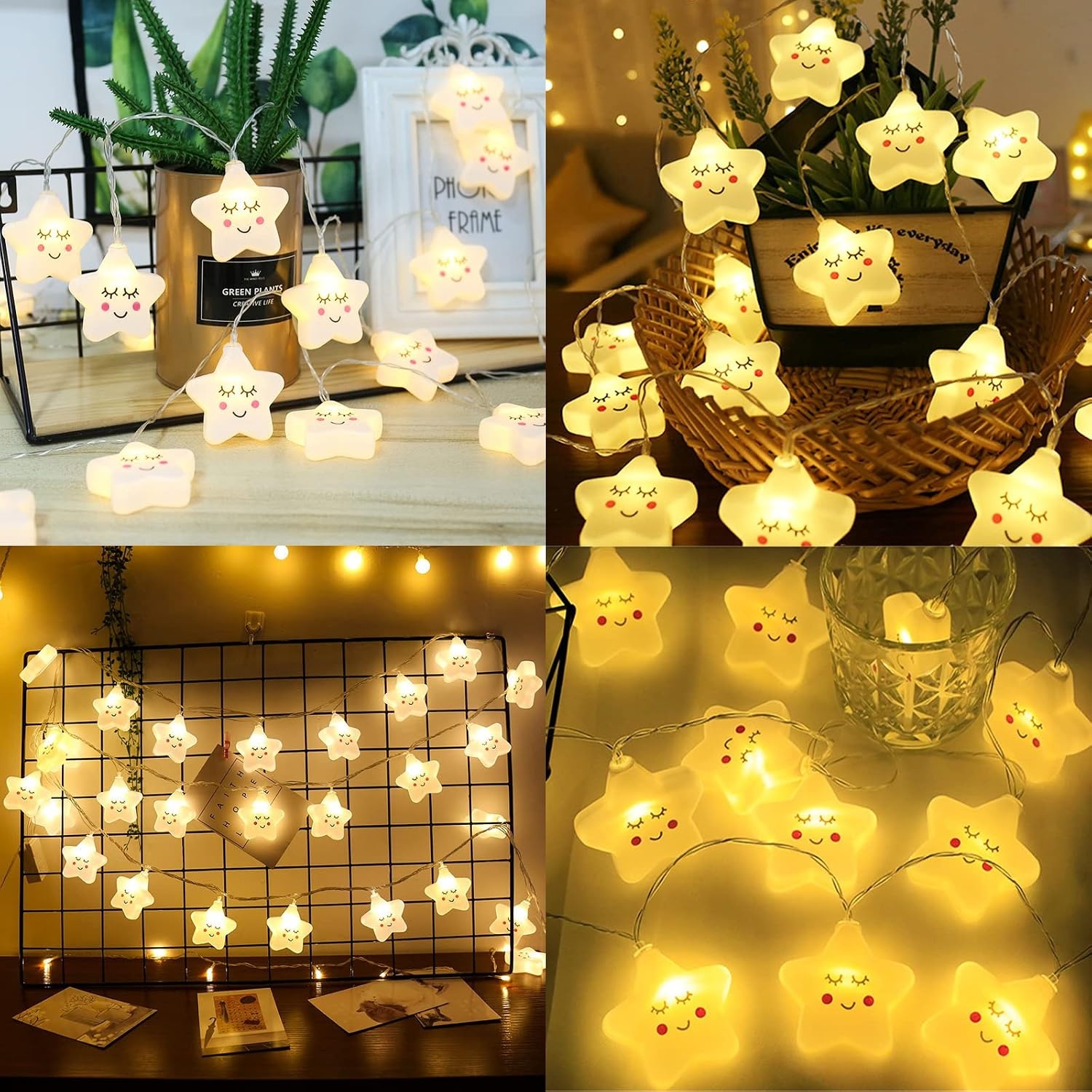 Lichtsnoer Sterren 20 LED Warm Wit 3m Batterij 8 Modi Timer 55% Korting