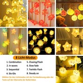Lichtsnoer Sterren 20 LED Warm Wit 3m Batterij 8 Modi Timer 55% Korting