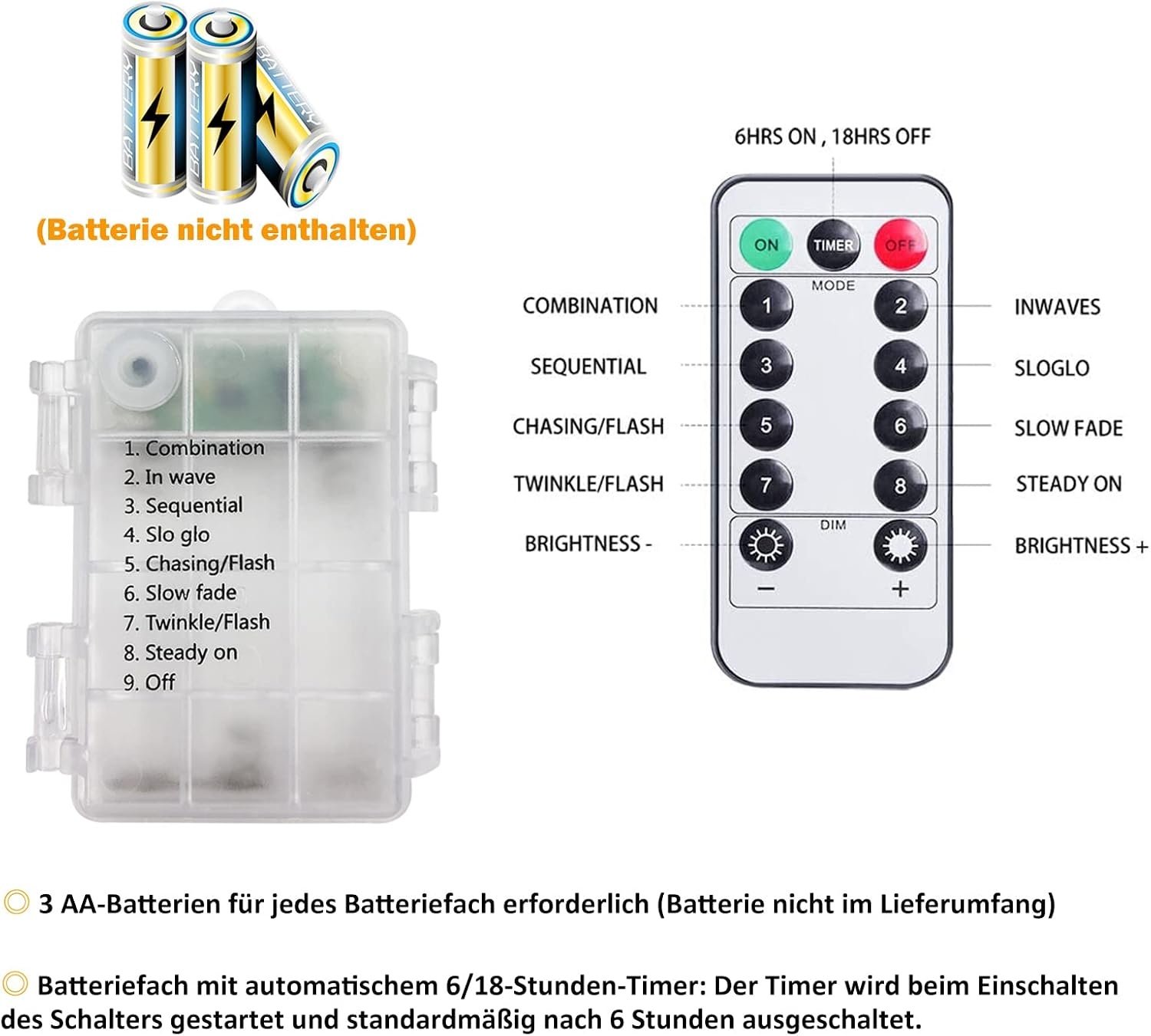 Lichtsnoer Sterren 20 LED Warm Wit 3m Batterij 8 Modi Timer 55% Korting