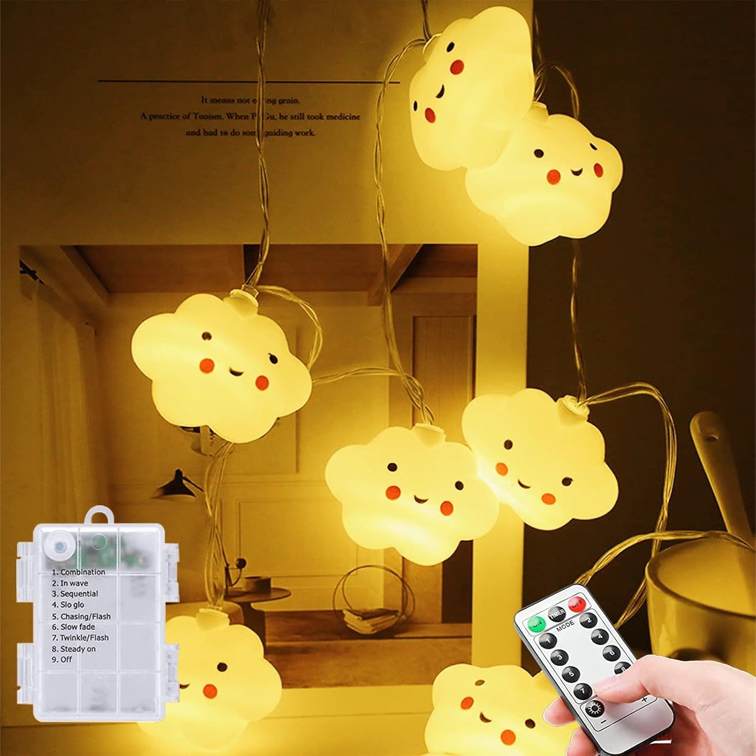 Lichtsnoer Sterren 20 LED Warm Wit 3m Batterij 8 Modi Timer 55% Korting