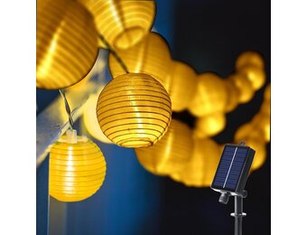 Lichtsnoer Lampionnen Buiten op Zonne-energie, 8m, 30 LED, 8 Modi