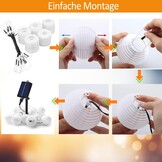Lichtsnoer Lampionnen Buiten op Zonne-energie, 8m, 30 LED, 8 Modi