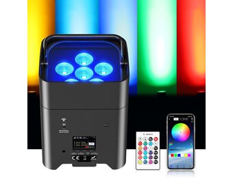 LED Par Podiumlicht 108W Oplaadbaar Draadloos RGBWA+UV - 35% Korting