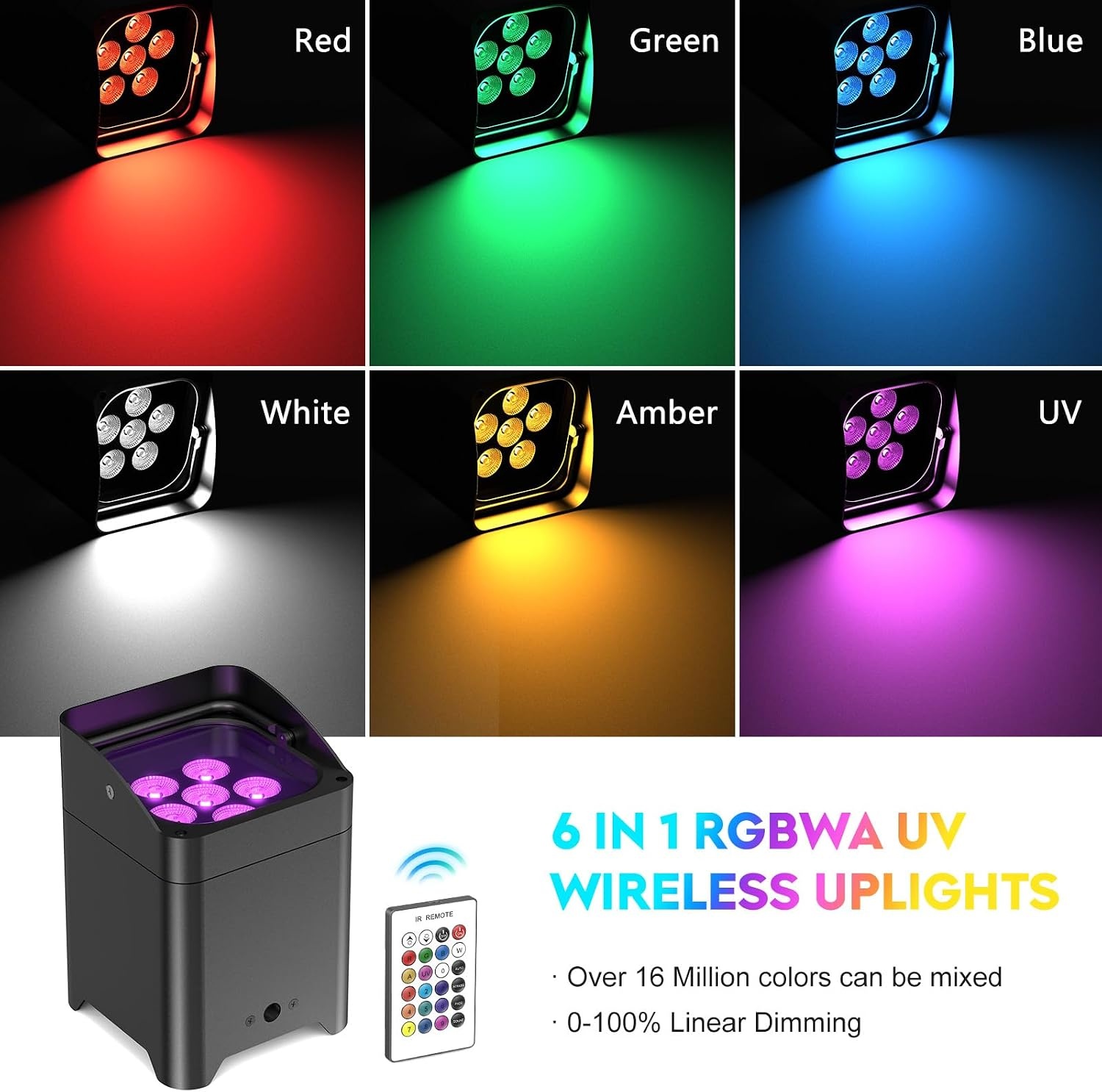 Draadloze LED Par Podiumlicht 108W RGBWA+UV met APP Controle (41% Korting)