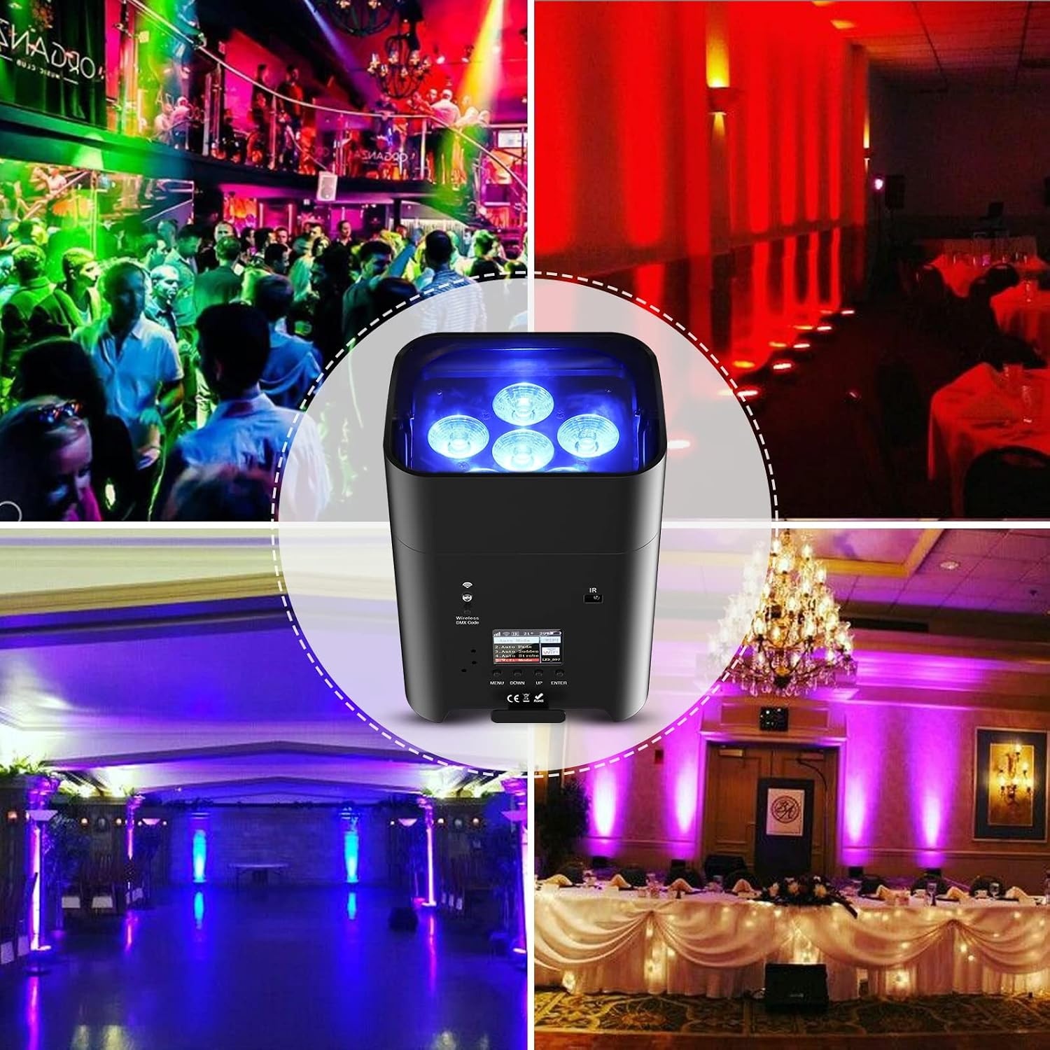 Draadloze LED Par Podiumlicht 108W RGBWA+UV met APP Controle (41% Korting)