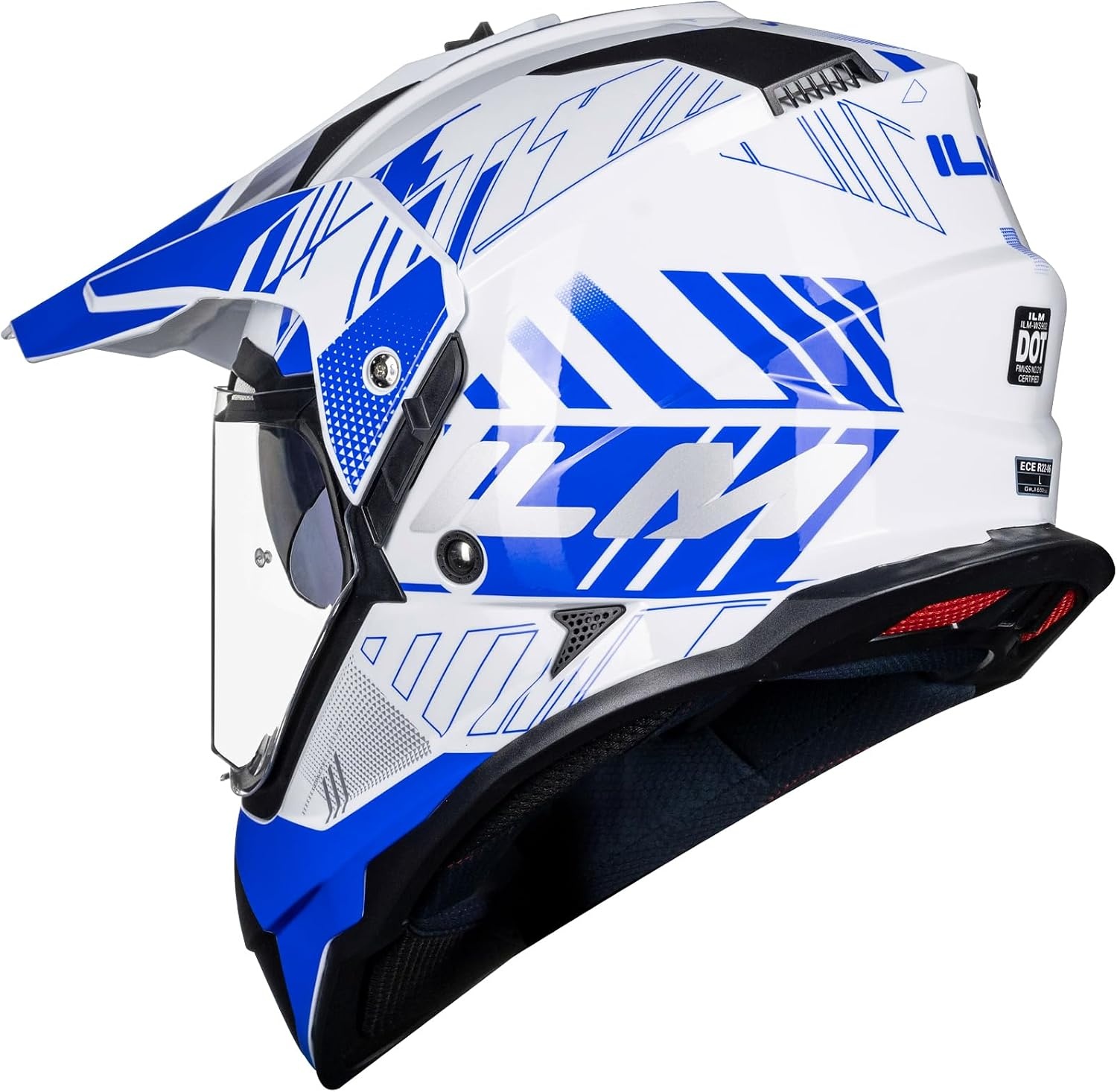 Dual Sport Adventure Motorhelm Blauw/Wit - 34% Korting - Maat S