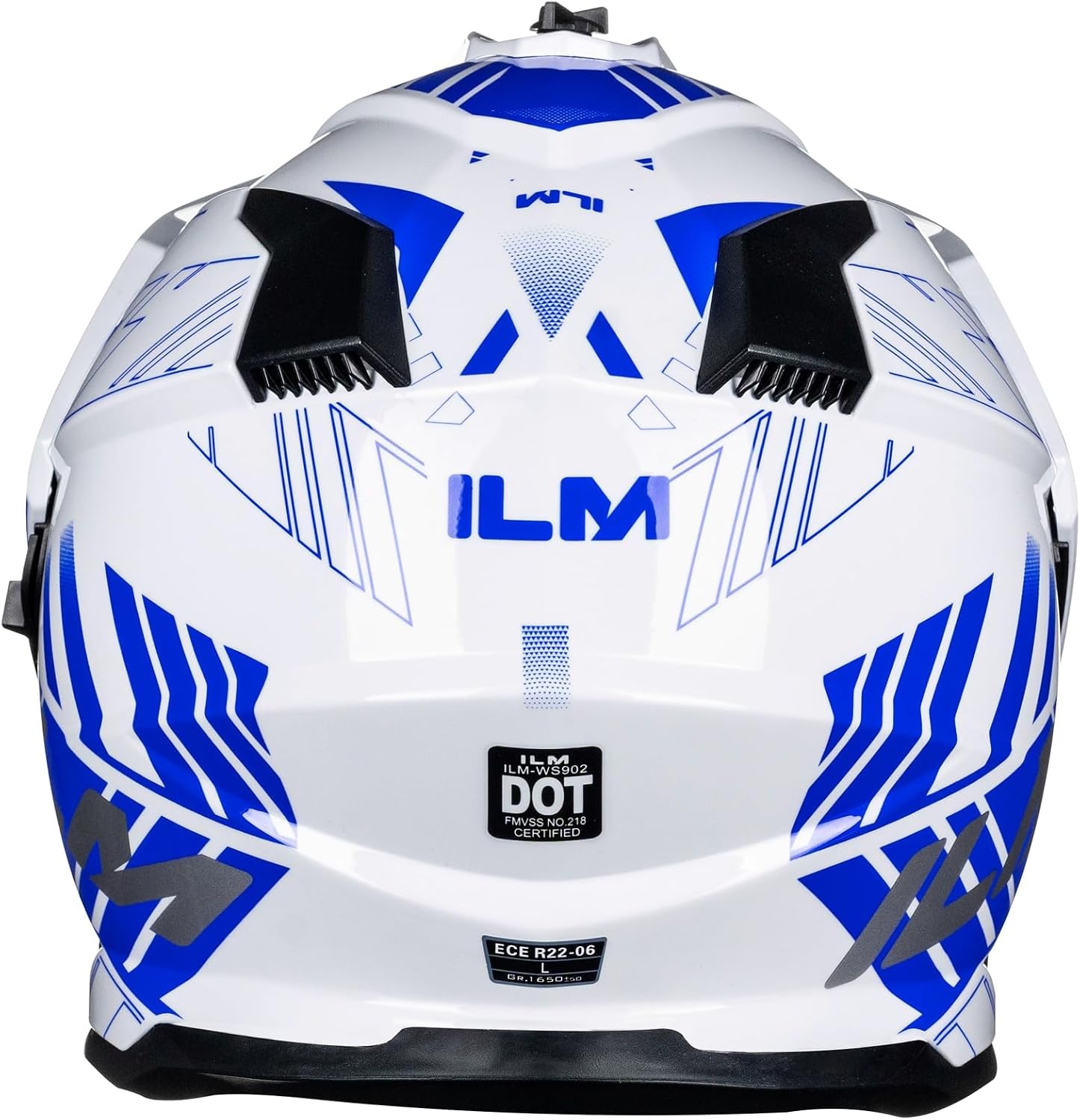 Dual Sport Adventure Motorhelm Blauw/Wit - 34% Korting - Maat S