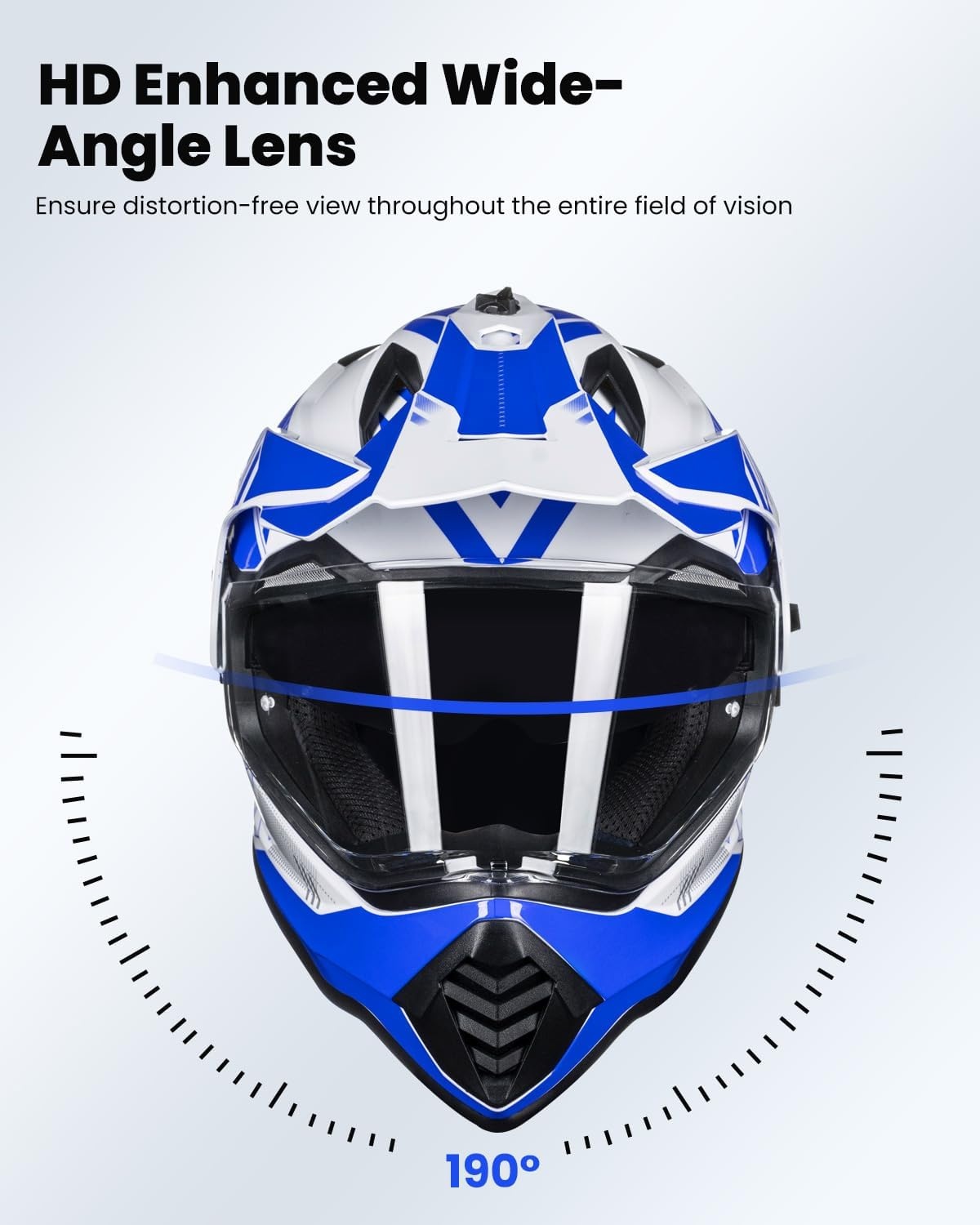 Dual Sport Adventure Motorhelm Blauw/Wit - 34% Korting - Maat S