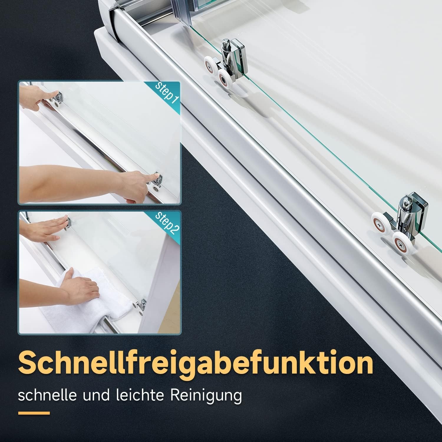 Hoekdouchecabine 76x76 cm met Dubbele Schuifdeur - Echt Glas | 35% Korting
