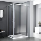 Hoekdouchecabine 76x76 cm met Dubbele Schuifdeur - Echt Glas | 35% Korting