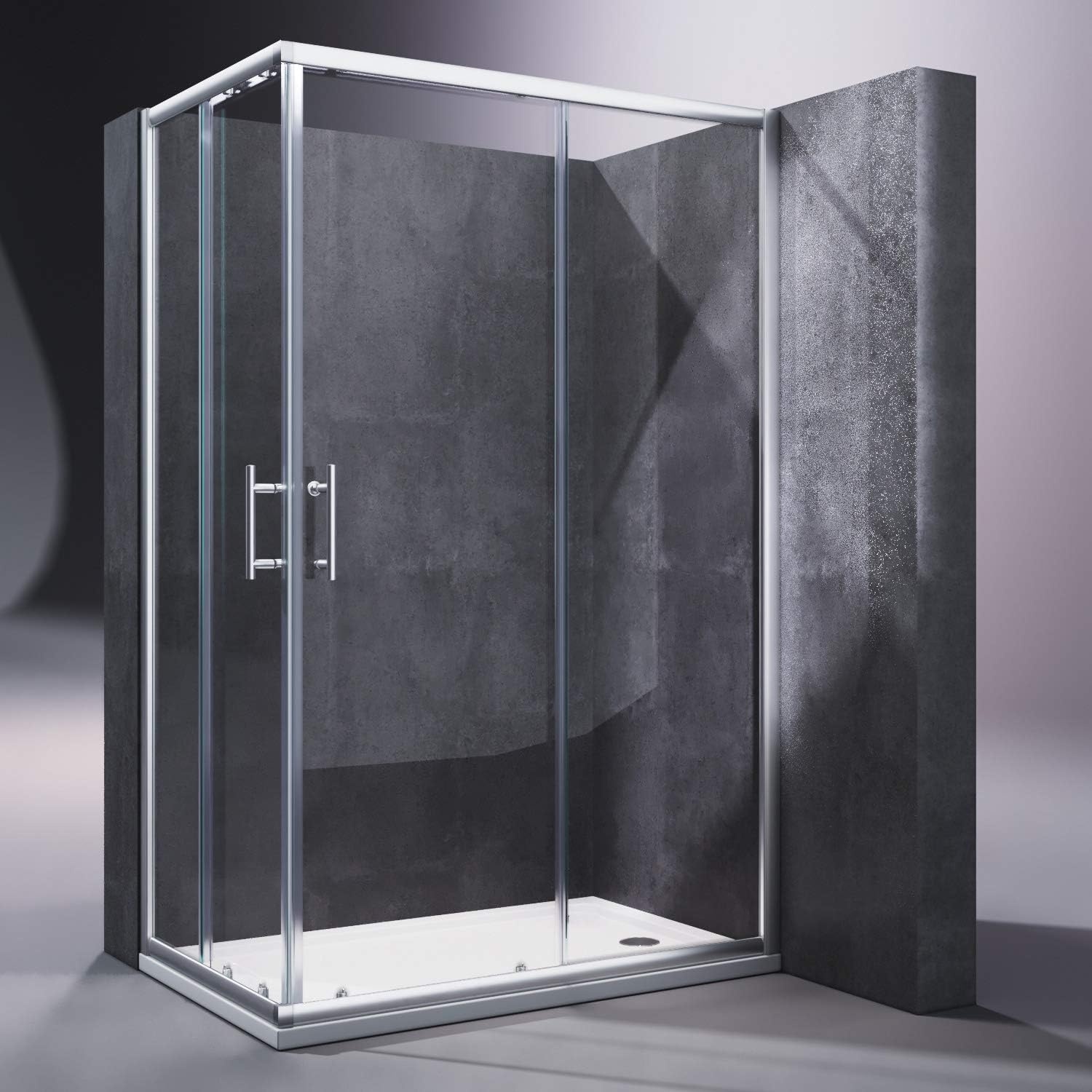 Hoekdouchecabine 76x76 cm met Dubbele Schuifdeur - Echt Glas | 35% Korting