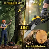 Accu Takkenzaag & Hoogsnoeier 2-in-1 | 34% Korting