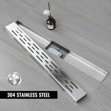 Douchegoot RVS 110cm Extra Plat met Sifon & Haarzeef