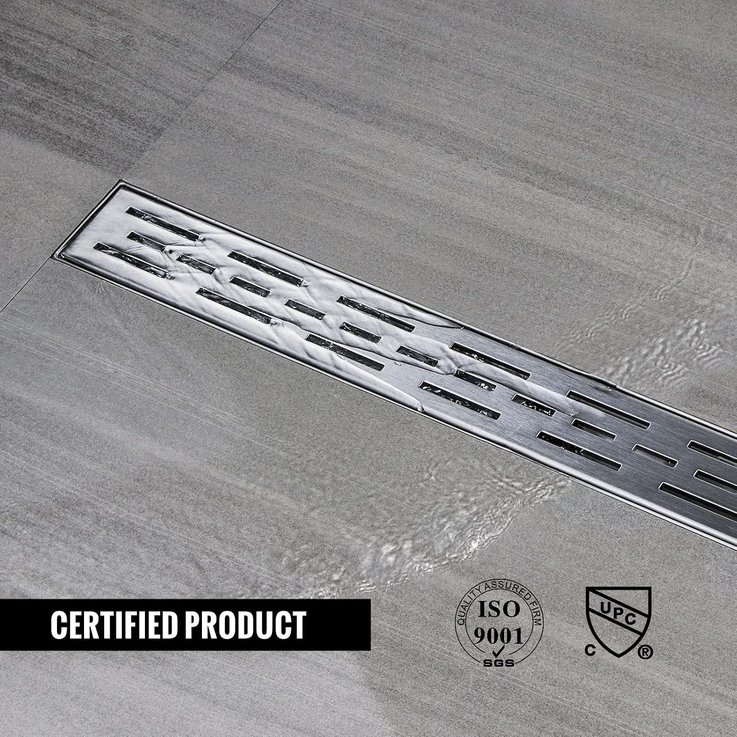 Douchegoot RVS 110cm Extra Plat met Sifon & Haarzeef