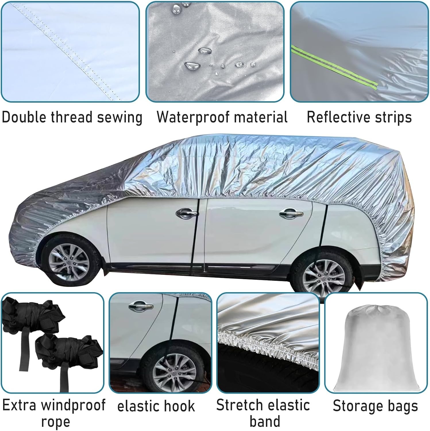 Universele Half Autohoes Waterdicht 210D - 28% Korting