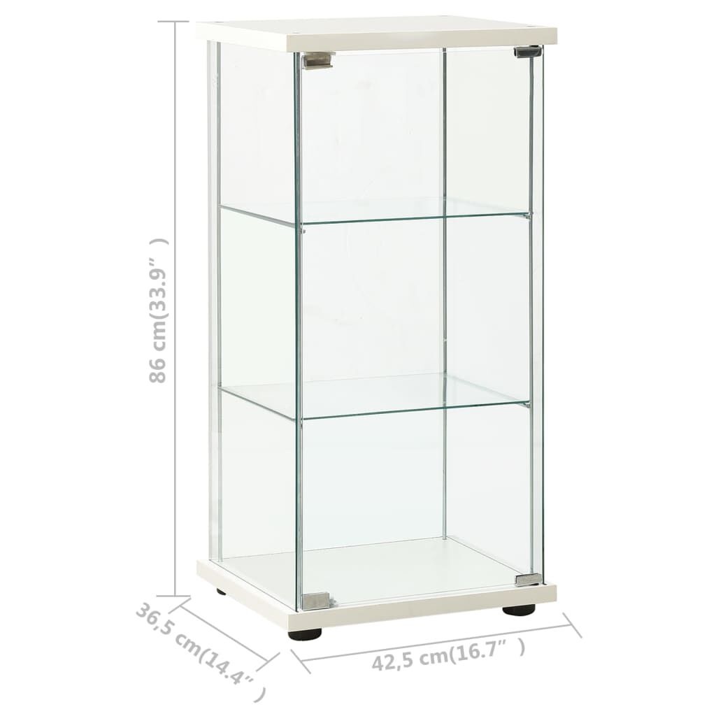 vidaXL Vitrinekast van Gehard Glas - Wit (59% Korting)