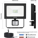LED Breedstraler Buiten 35W | 3000 Lumen | IP66 | Met Bewegingsmelder | Zwart | 28% Korting