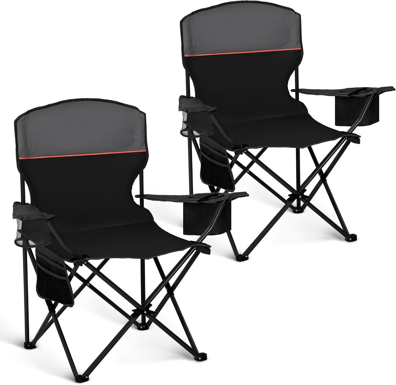 Opvouwbare Campingstoel Set van 2 - Zwart (29% Korting!)