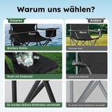Opvouwbare Campingstoel Set van 2 - Zwart (29% Korting!)