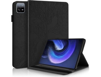 Beschermhoes Tablet Xiaomi Pad 6/Pro 11" - Zwart, PU-leer met Standaard (44% Korting)