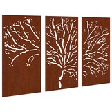 vidaXL Tuindecoratie Set: 3x Boomschijf Cortenstaal (105x55 cm)