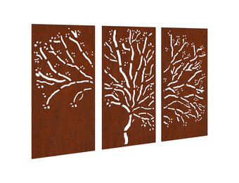 vidaXL Tuindecoratie Set: 3x Boomschijf Cortenstaal (105x55 cm)