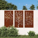 vidaXL Tuindecoratie Set: 3x Boomschijf Cortenstaal (105x55 cm)