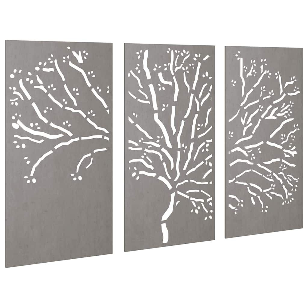 vidaXL Tuindecoratie Set: 3x Boomschijf Cortenstaal (105x55 cm)