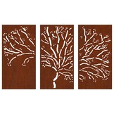 vidaXL Tuindecoratie Set: 3x Boomschijf Cortenstaal (105x55 cm)