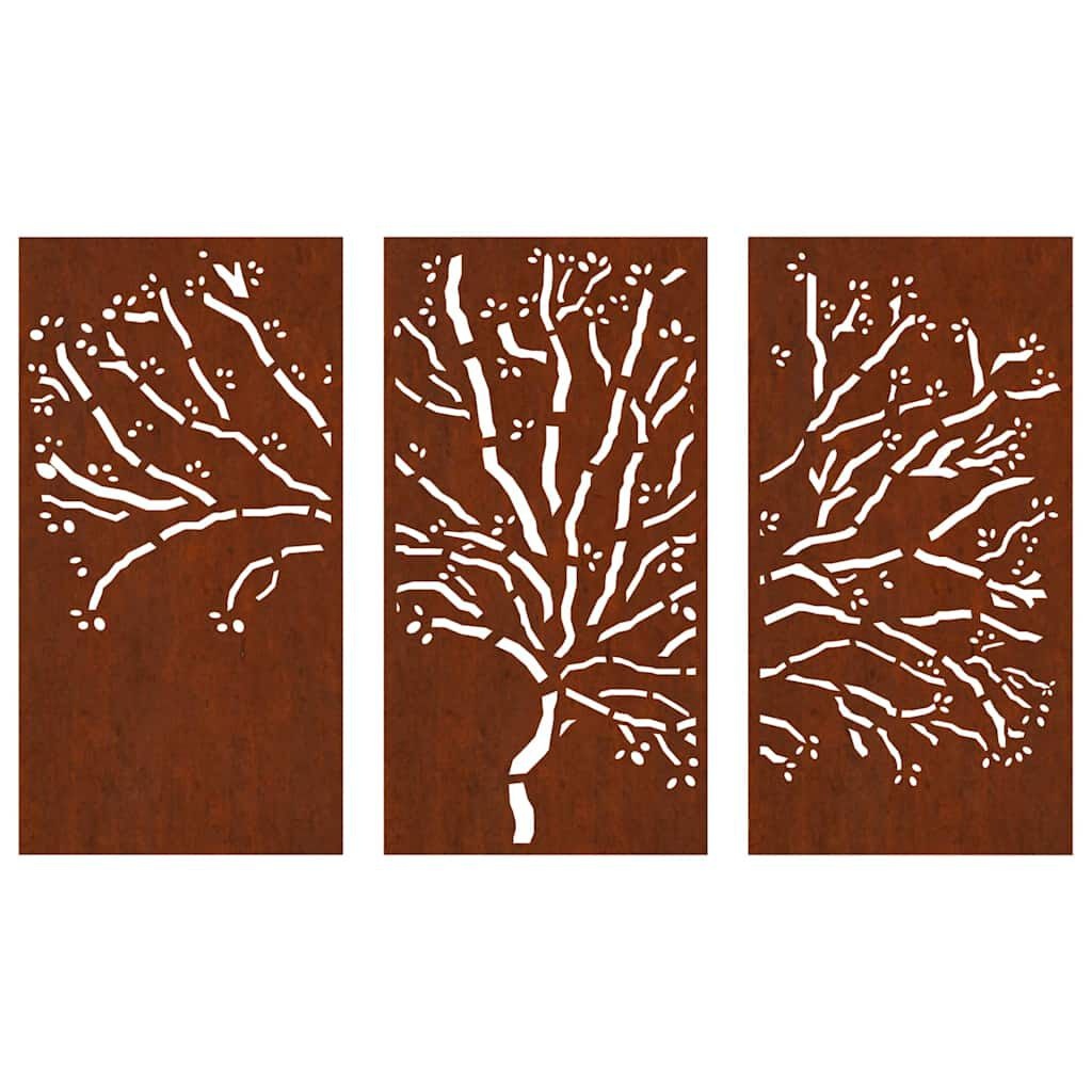 vidaXL Tuindecoratie Set: 3x Boomschijf Cortenstaal (105x55 cm)