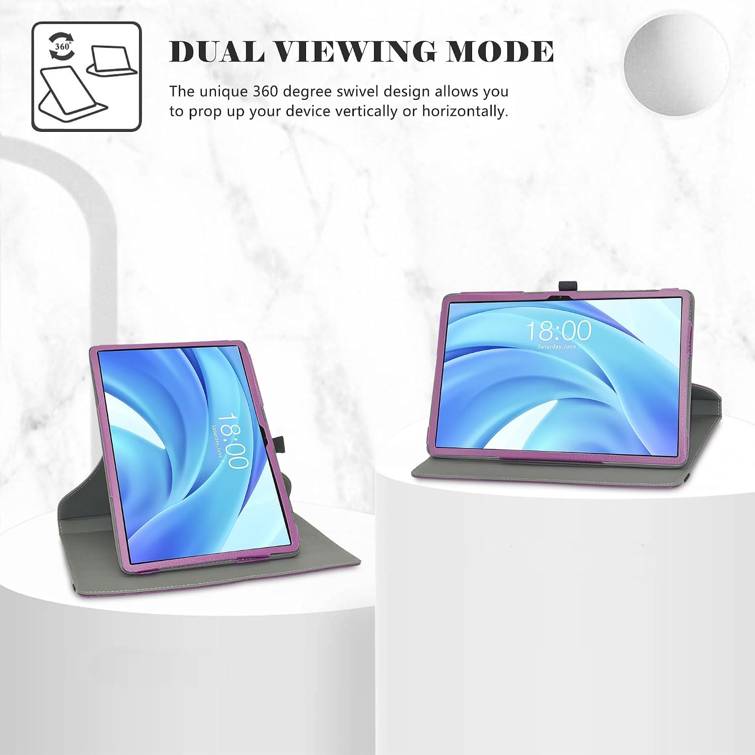 Paarse Tablethoes 360° Draaibaar voor Teclast T50HD/Max/Plus & Odea S11 11 inch - 53% Korting