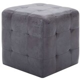 VidaXL Poef Set van 2 - Grijs Kunstsuède - 30x30x30 cm