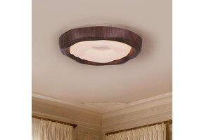 LED Plafondlamp Walnoot Houtnerf 42cm, 25W met Afstandsbediening
