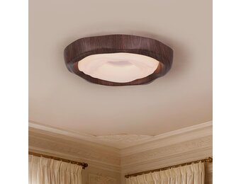 LED Plafondlamp Walnoot Houtnerf 42cm, 25W met Afstandsbediening