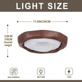 LED Plafondlamp Walnoot Houtnerf 42cm, 25W met Afstandsbediening