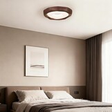LED Plafondlamp Walnoot Houtnerf 42cm, 25W met Afstandsbediening