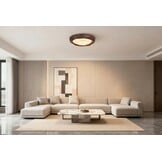 LED Plafondlamp Walnoot Houtnerf 42cm, 25W met Afstandsbediening