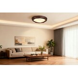 LED Plafondlamp Walnoot Houtnerf 42cm, 25W met Afstandsbediening