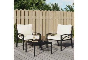 VidaXL Tuinstoel Staal met Kussens - 30% Korting