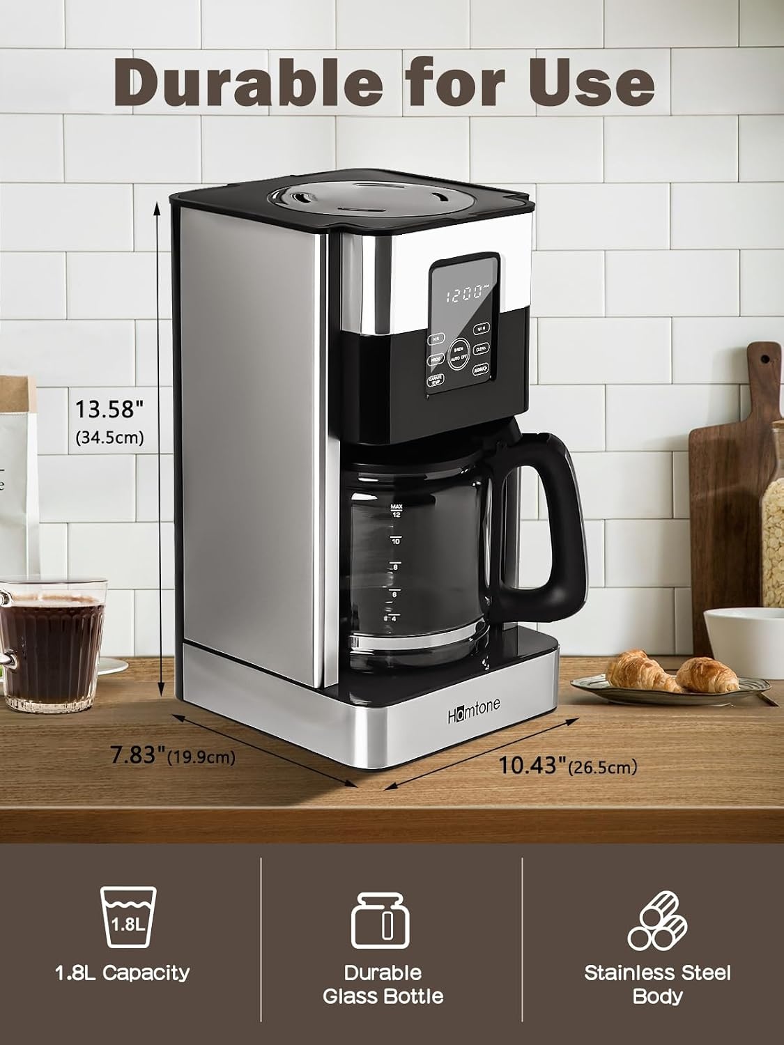 Filterkoffiezetapparaat 1.8L 12 Kopjes RVS - 34% Korting!