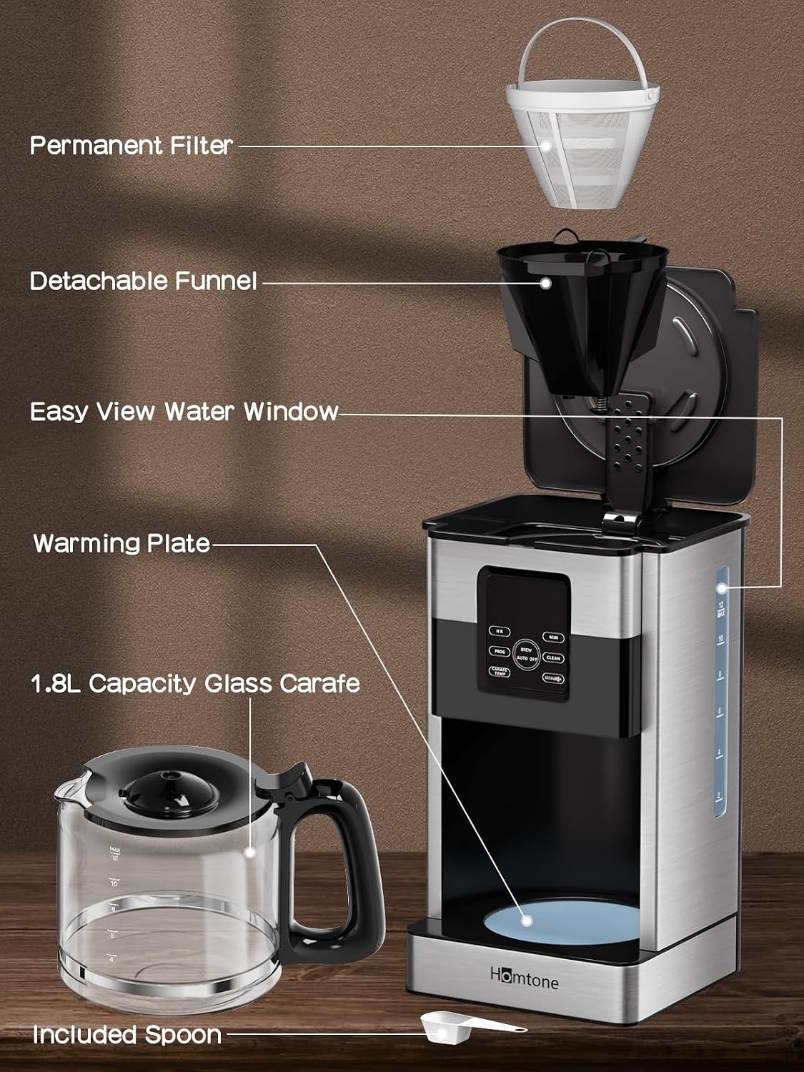 Filterkoffiezetapparaat 1.8L 12 Kopjes RVS - 34% Korting!