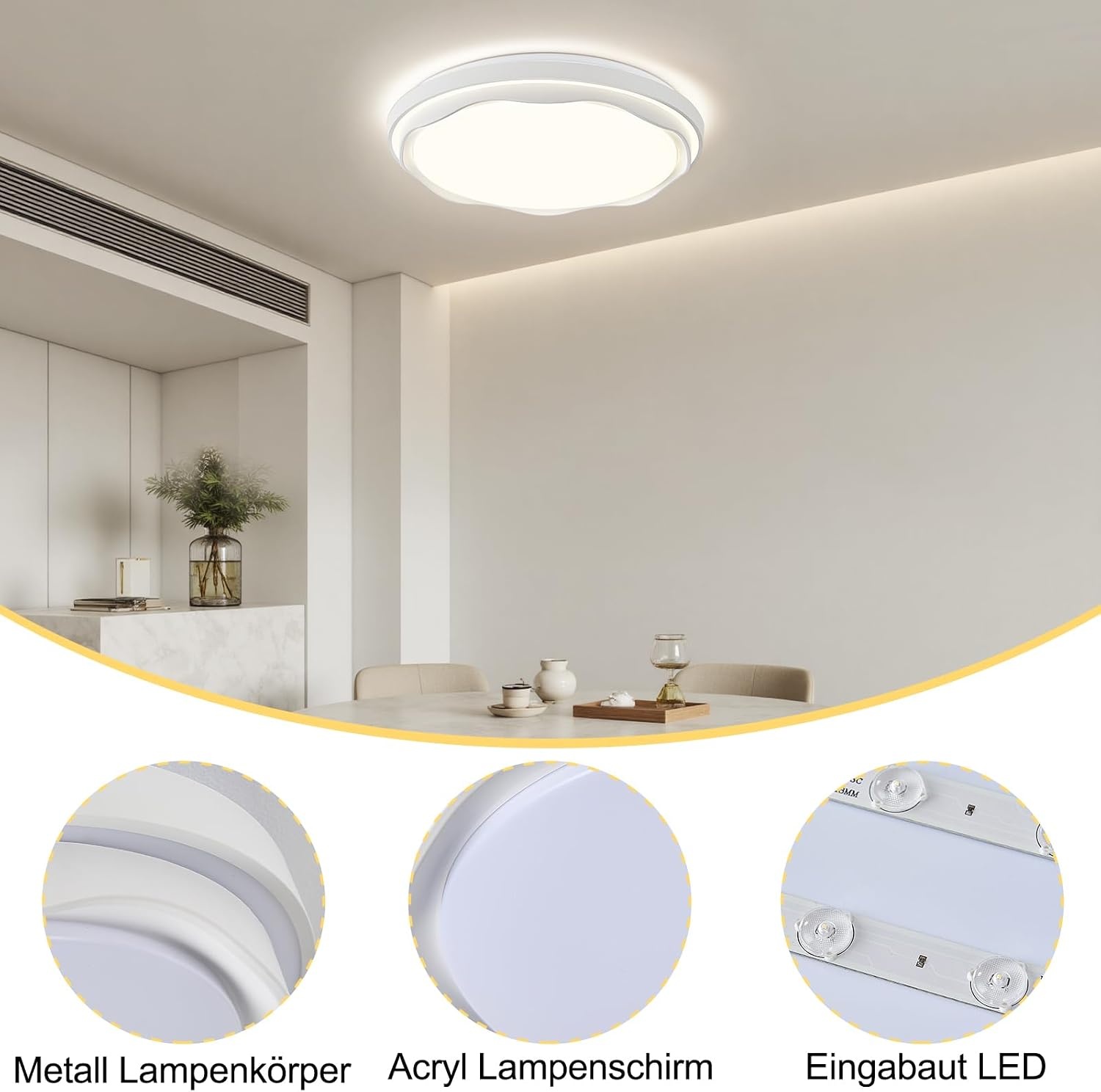Moderne LED Plafondlamp Wit Ø49cm 4000K - 36% Korting