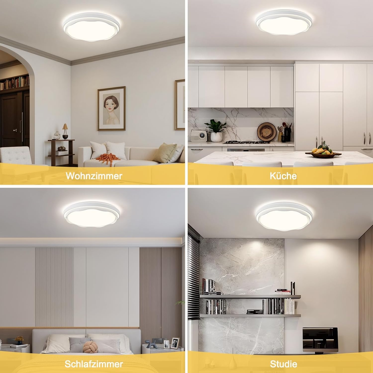 Moderne LED Plafondlamp Wit Ø49cm 4000K - 36% Korting