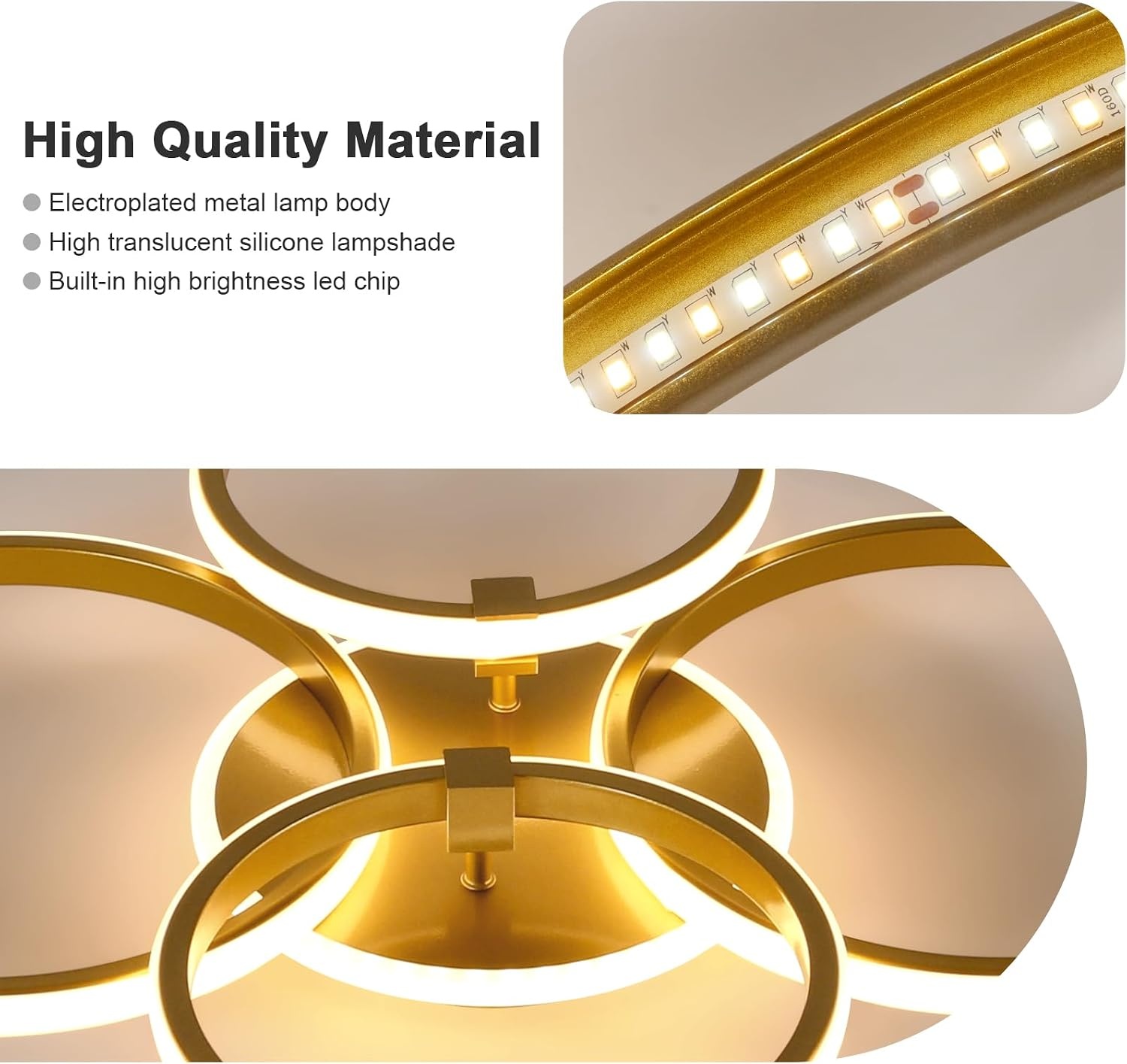 Gouden Dimbar Plafondlamp 39W Modern Design - 34% Korting!