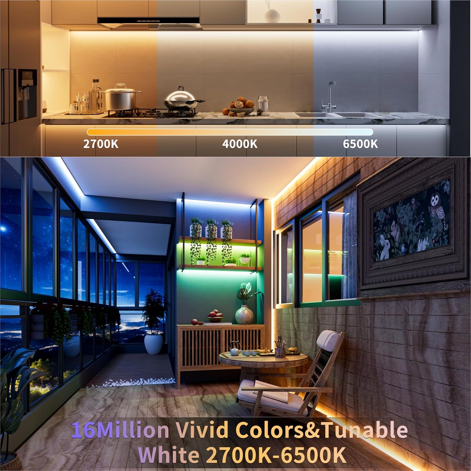 COB LED Strip Kit 5m 24V RGBCCT Kleurveranderend, Dimbaar - 60% Korting