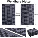 Homaxy Buitenkleed Zwart/Grijs 270x360 cm - Omkeerbaar & UV-bestendig